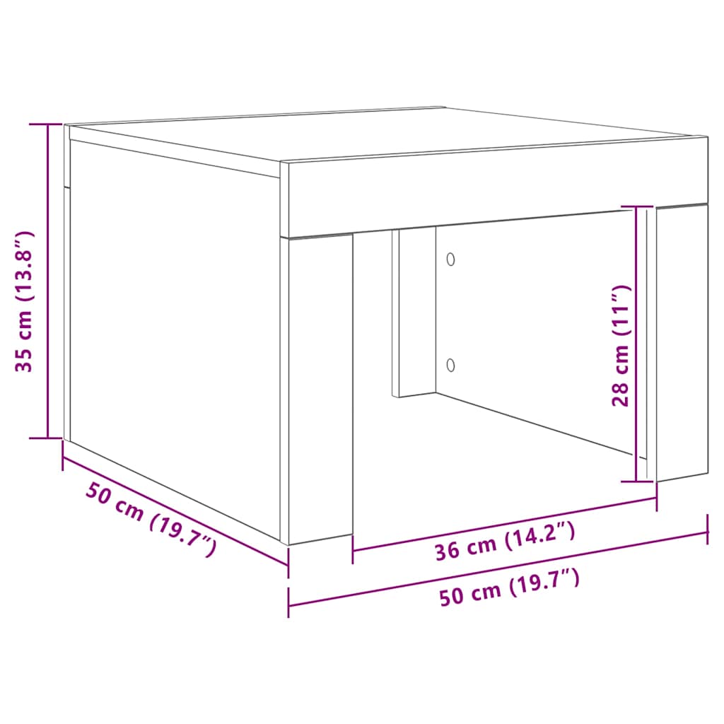 Tavolino da Salotto Rovere Sonoma 50x50x35 cm in Truciolato | homemem39