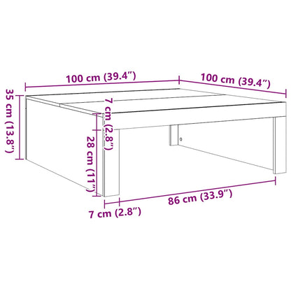 Tavolino da Salotto Bianco 100x100x35 cm Truciolato | homemem39