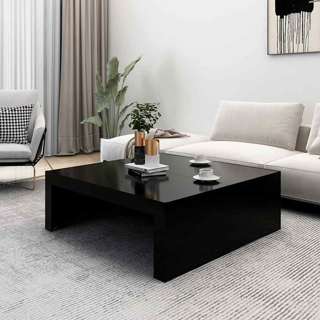 Tavolino da Salotto Nero 100x100x35 cm in Truciolato | homemem39