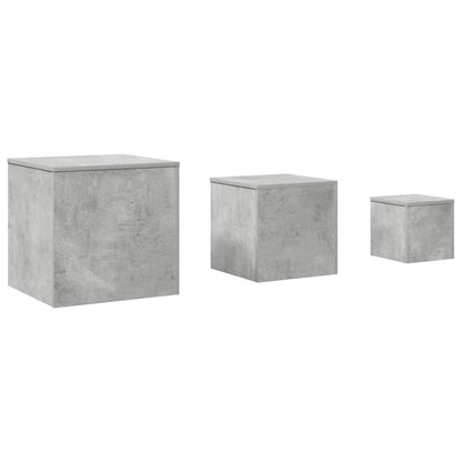 Tavolini 3 pz Grigio Cemento in Truciolato - homemem39