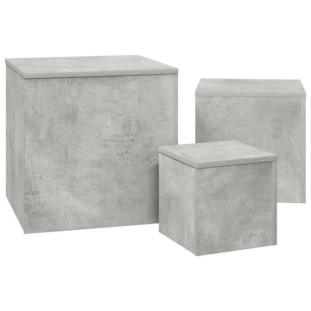 Tavolini 3 pz Grigio Cemento in Truciolato | homemem39