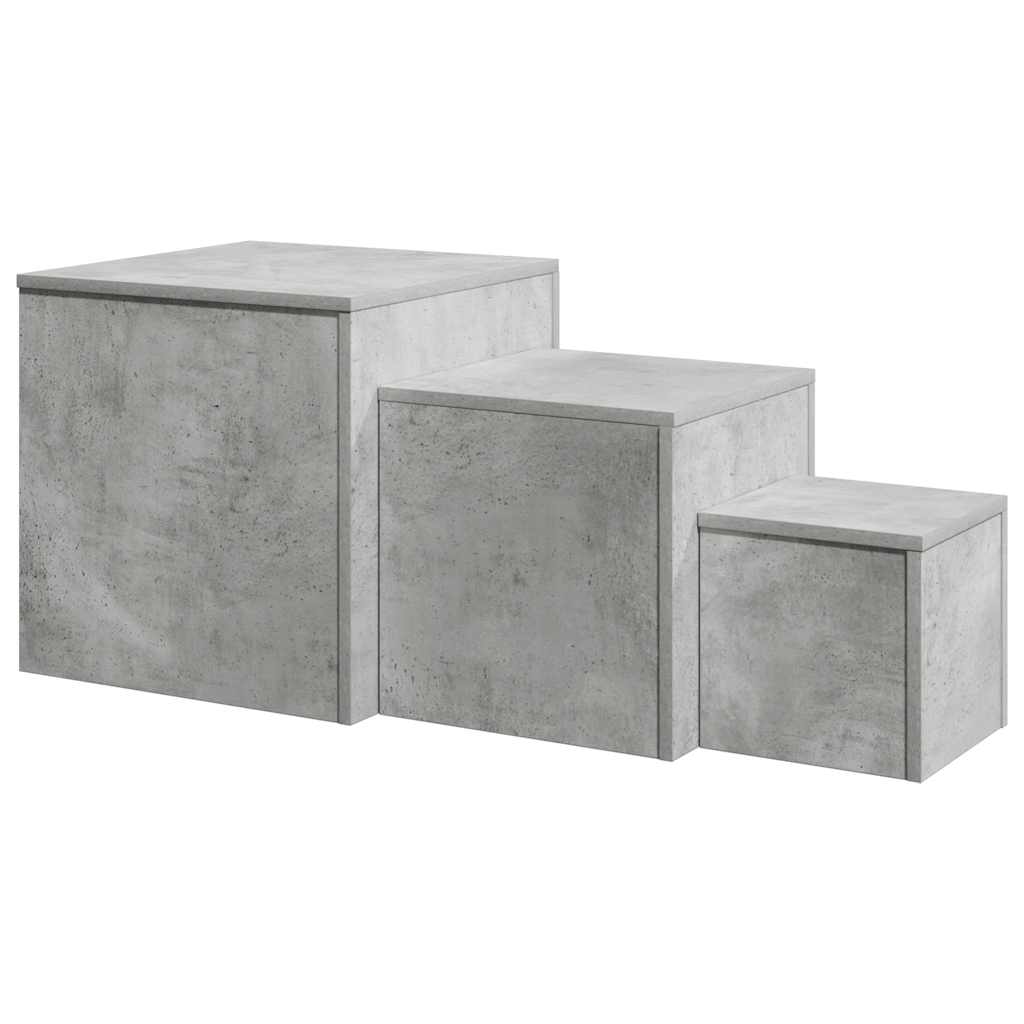 Tavolini 3 pz Grigio Cemento in Truciolato | homemem39