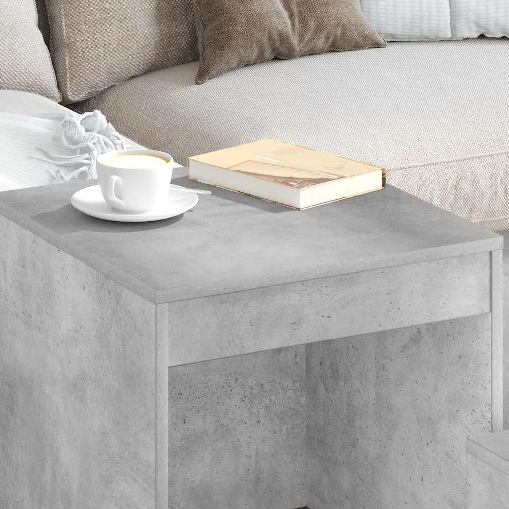 Tavolini Impilabili 3 pz Grigio Cemento in Truciolato - homemem39