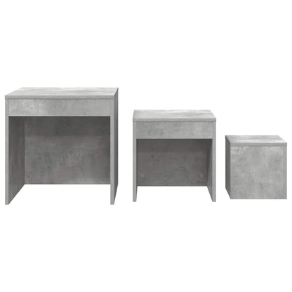 Tavolini Impilabili 3 pz Grigio Cemento in Truciolato | homemem39