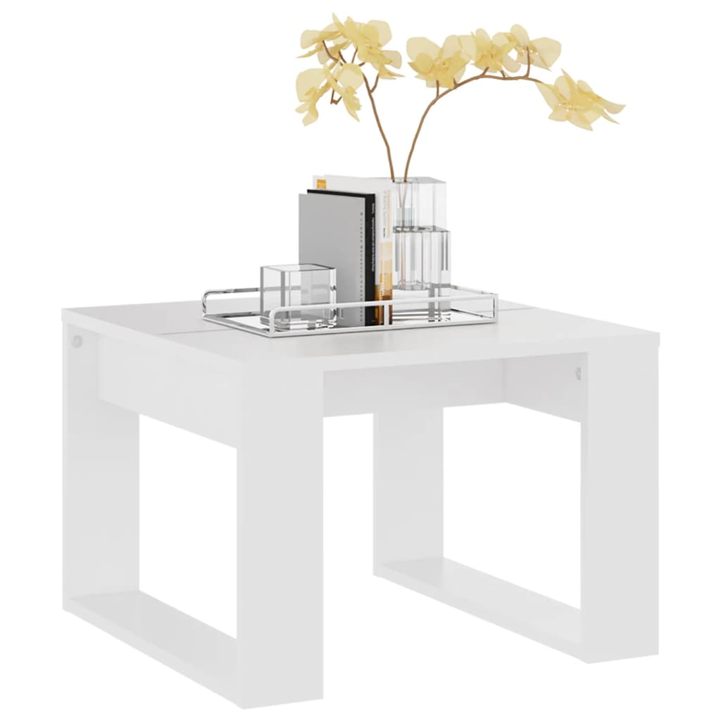 Tavolino Bianco 50x30x50 cm in Legno Multistrato | homemem39