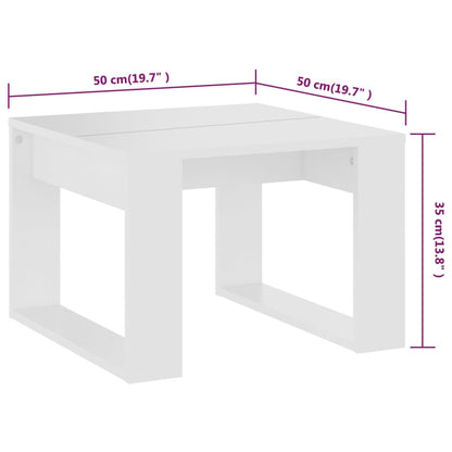 Tavolino Bianco 50x30x50 cm in Legno Multistrato | homemem39