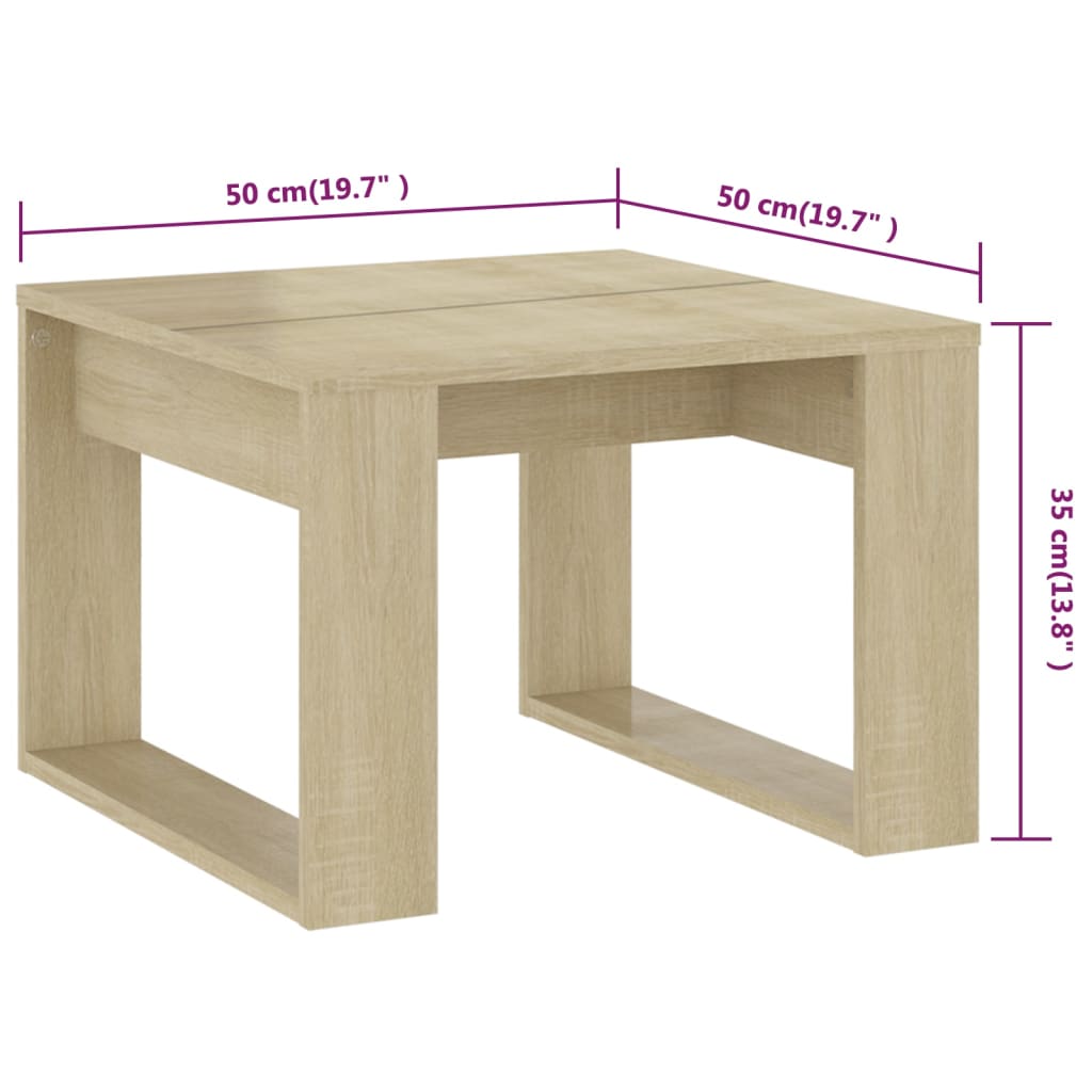 Tavolino di Servizio Rovere Sonoma 50x50x35 cm in Truciolato | homemem39