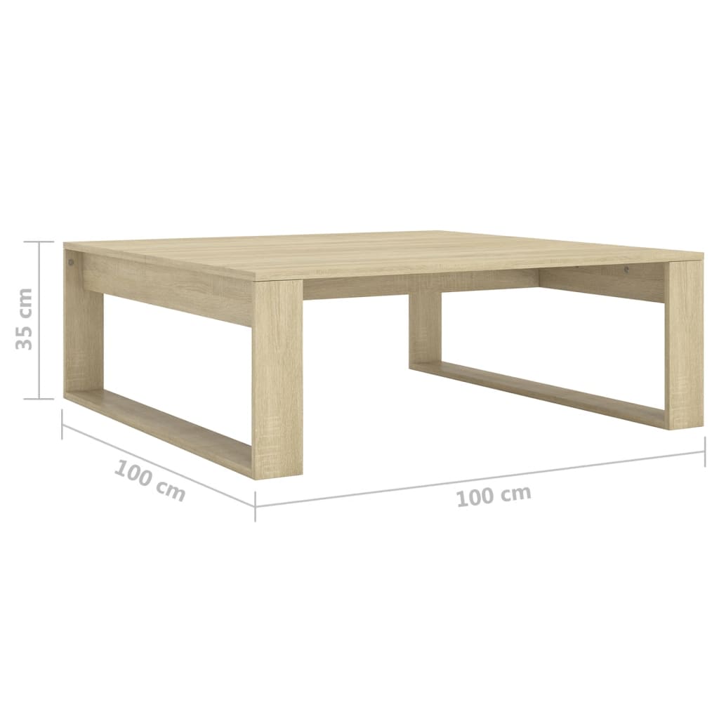 Tavolino Salotto Rovere Sonoma 100x100x35cm Truciolato | homemem39