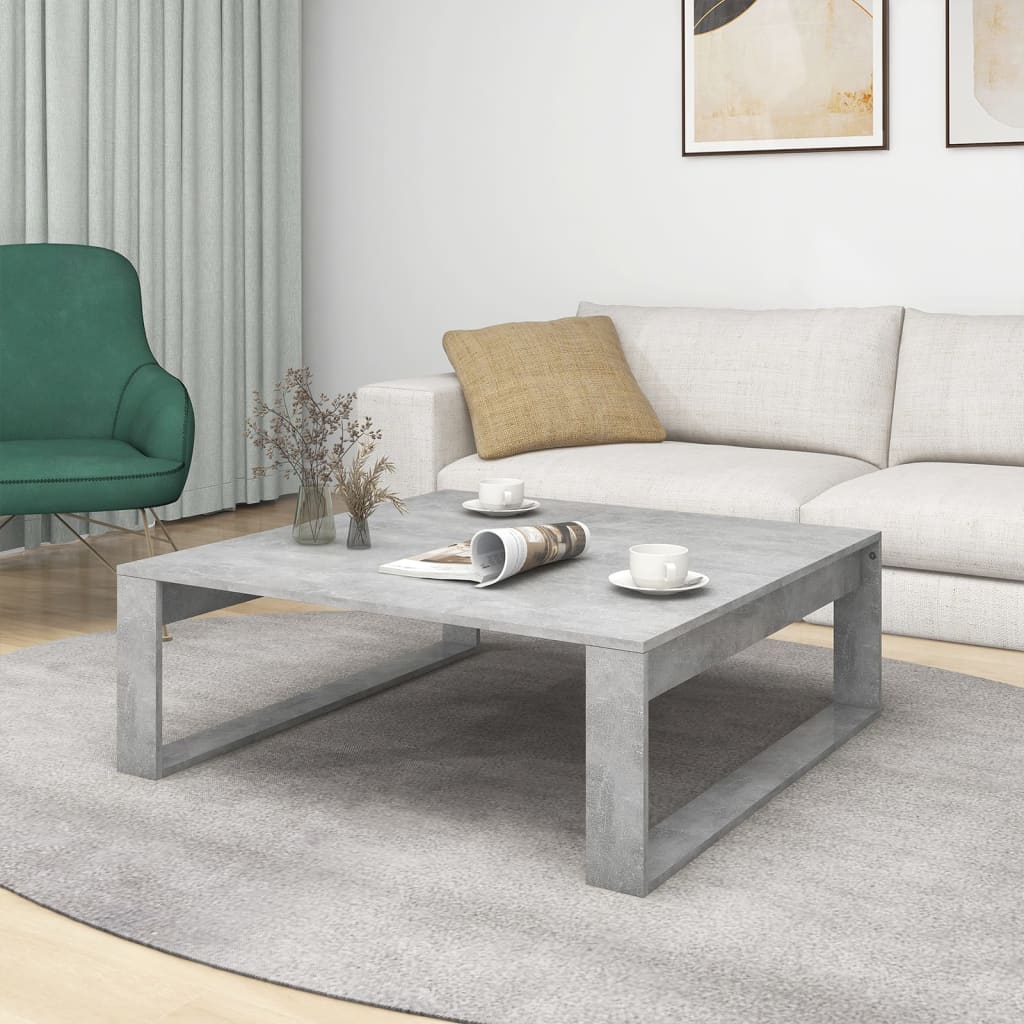 Tavolino da Salotto Grigio Cemento 100x100x35 cm Truciolato | homemem39
