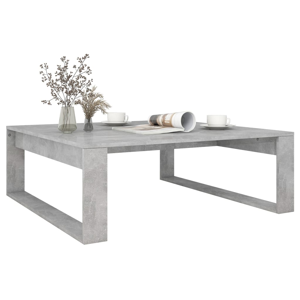 Tavolino da Salotto Grigio Cemento 100x100x35 cm Truciolato | homemem39