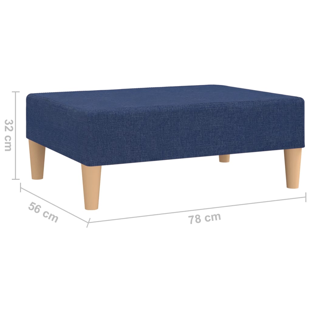 Poggiapiedi Blu 78x56x32 cm in Tessuto - homemem39