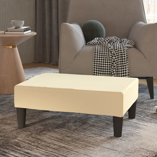 Poggiapiedi Crema 78x56x32 cm in Similpelle - homemem39