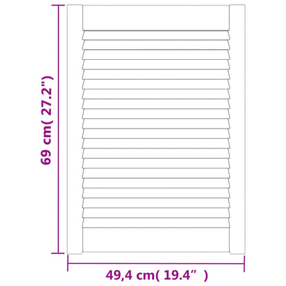 Ante con Design a Lamelle 2 pz 69x49,4 cm in Legno di Pino - homemem39