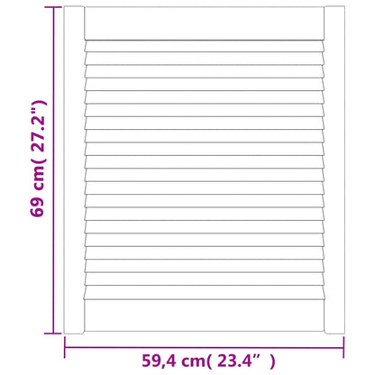 Anta con Design a Lamelle 69x59,4 cm in Legno di Pino - homemem39