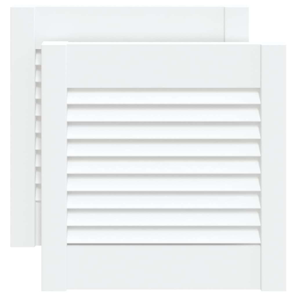 Ante a Lamelle 2 pz Bianche 39,5x39,4 cm in Legno di Pino - homemem39
