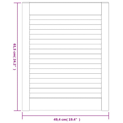 Ante a Lamelle 4 pz Bianche 61,5x49,4 cm in Legno di Pino - homemem39