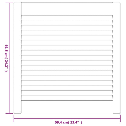 Ante a Lamelle Bianche 2 pz Bianche 61,5x59,4 cm Legno di Pino - homemem39