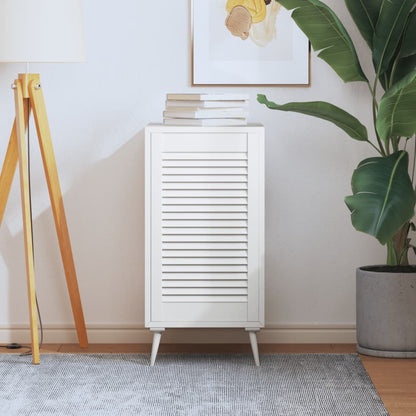 Anta con Design a Lamelle Bianca 69x39,4 cm in Legno di Pino - homemem39