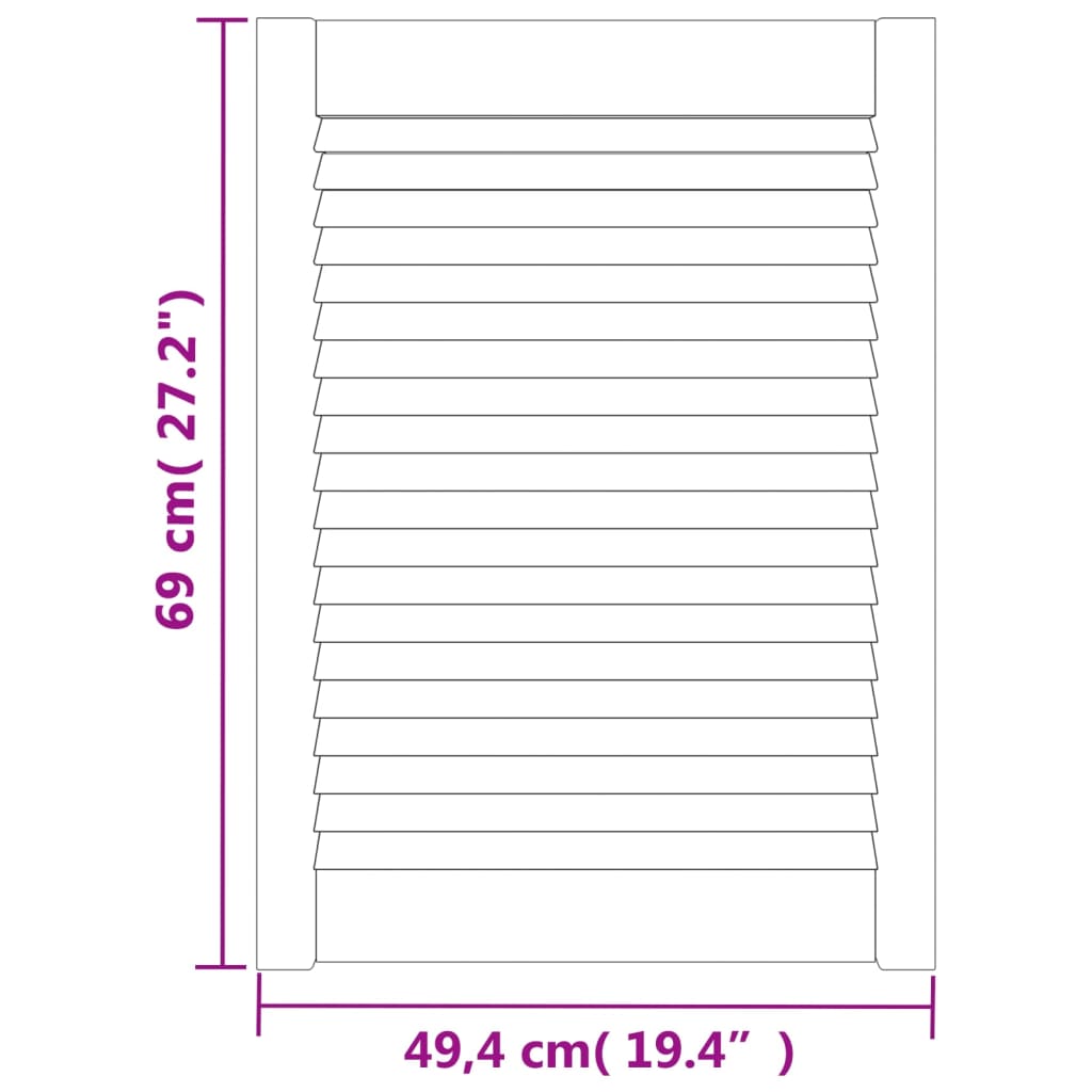 Anta a Lamelle Bianca 69x49,4 cm in Legno di Pino