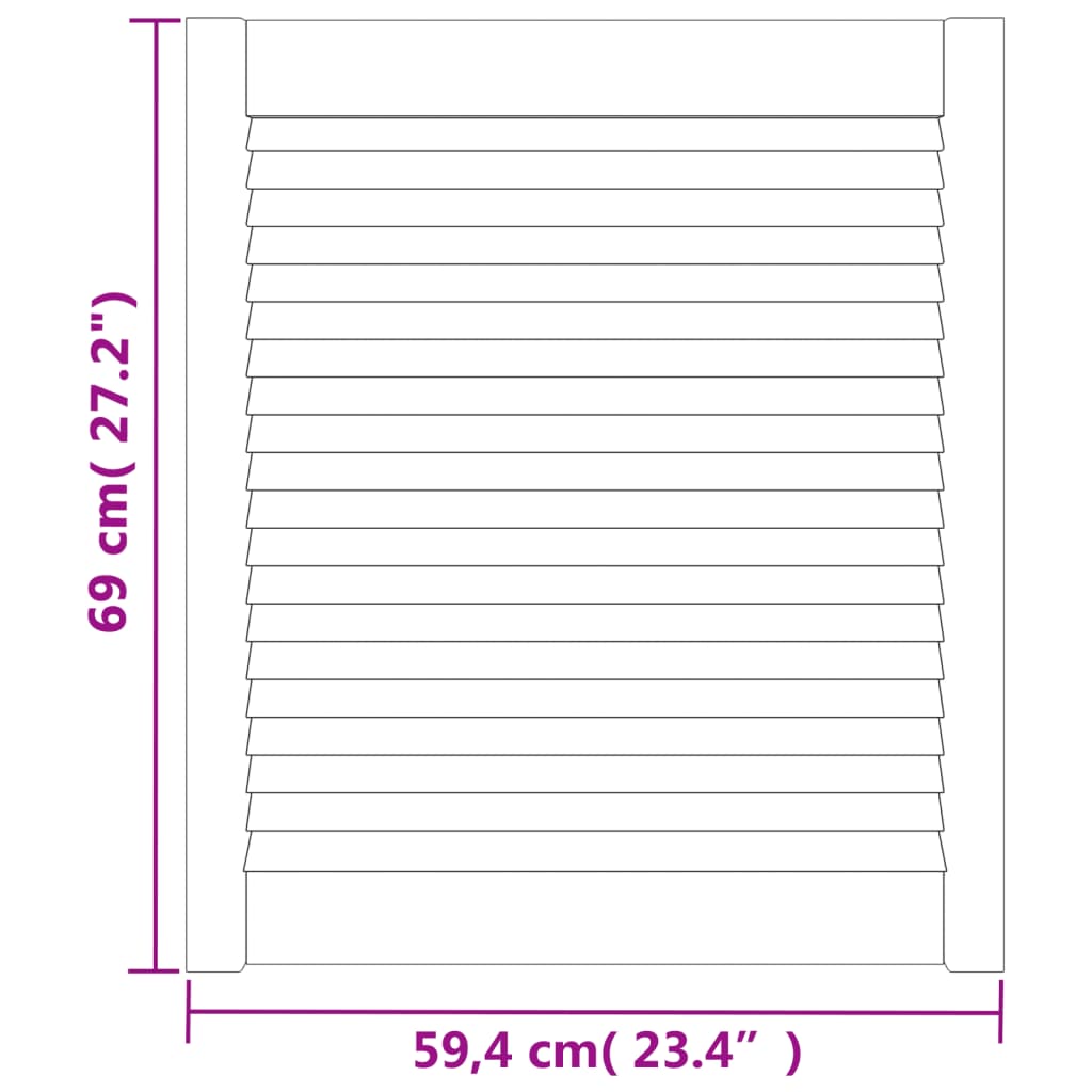 Ante a Lamelle 4 pz Bianche 69x59,4 cm in Legno di Pino - homemem39