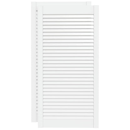 Ante a Lamelle 2 pz Bianche 99,3x49,4 cm in Legno di Pino - homemem39