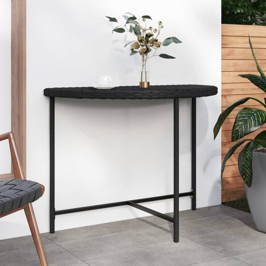 Tavolo da Giardino Nero 100x50x75 cm in Polyrattan - homemem39