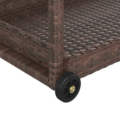 Carrello da Bar Marrone 100x45x83 cm in Polyrattan - homemem39