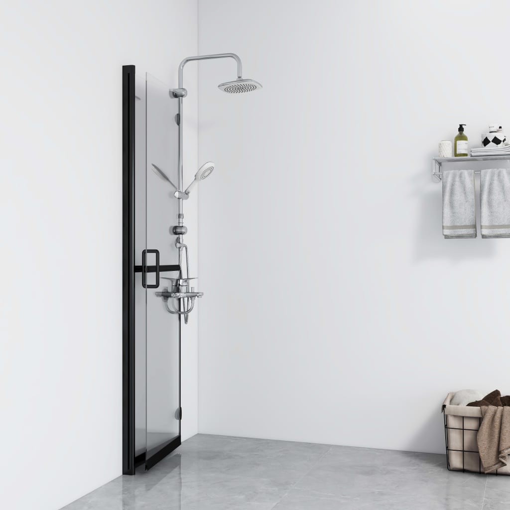 Parete per Doccia Walk-in Pieghevole in Vetro ESG 90x190 cm - homemem39