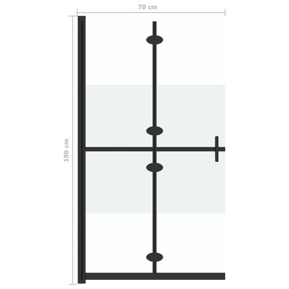 Parete per Doccia Walk-in Pieghevole in Vetro ESG 70x190 cm - homemem39