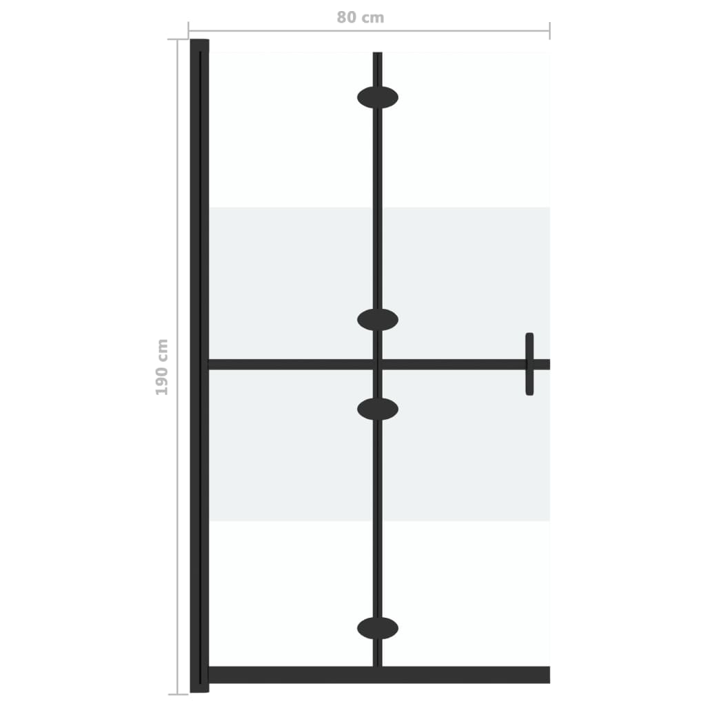 Parete per Doccia Walk-in Pieghevole in Vetro ESG 80x190 cm - homemem39