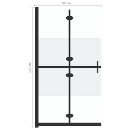 Parete per Doccia Walk-in Pieghevole in Vetro ESG 80x190 cm - homemem39