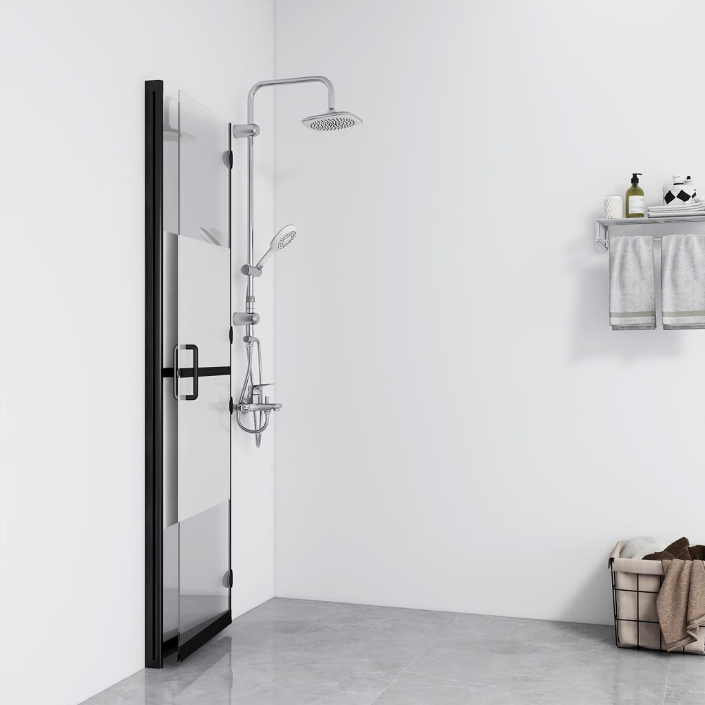 Parete per Doccia Walk-in Pieghevole in Vetro ESG 110x190 cm - homemem39
