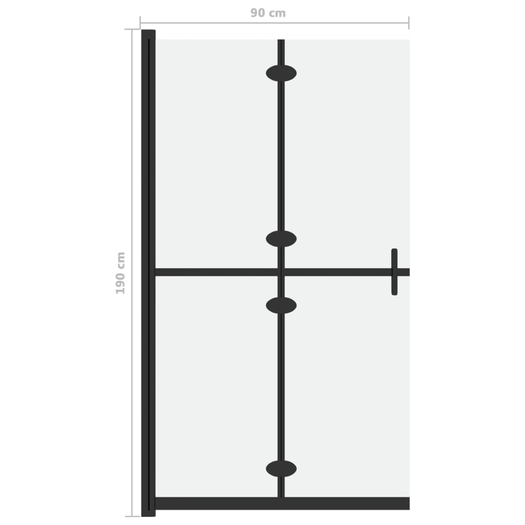 Parete per Doccia Walk-in Pieghevole in Vetro ESG 90x190 cm - homemem39