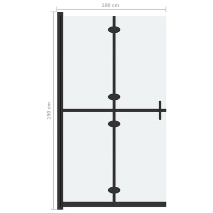 Parete per Doccia Walk-in Pieghevole in Vetro ESG 100x190 cm - homemem39