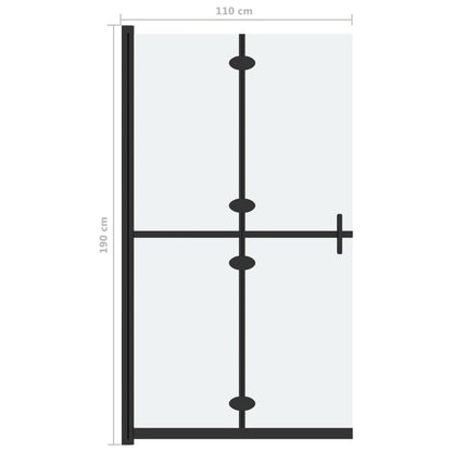 Parete per Doccia Walk-in Pieghevole in Vetro ESG 110x190 cm - homemem39