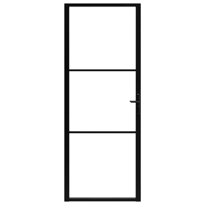 Porta da Interno ESG Vetro e Alluminio 76x201,5 cm Nera - homemem39