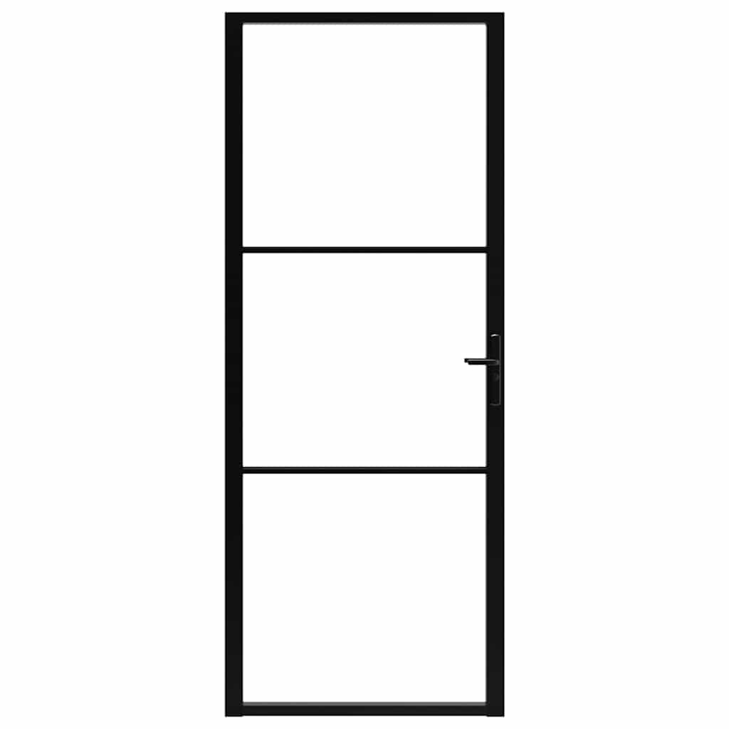 Porta da Interno ESG Vetro e Alluminio 83x201,5 cm Nera | homemem39