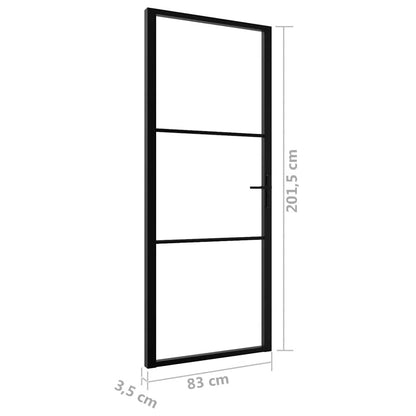 Porta da Interno ESG Vetro e Alluminio 83x201,5 cm Nera | homemem39