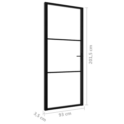 Porta da Interno ESG Vetro e Alluminio 93x201,5 cm Nera - homemem39