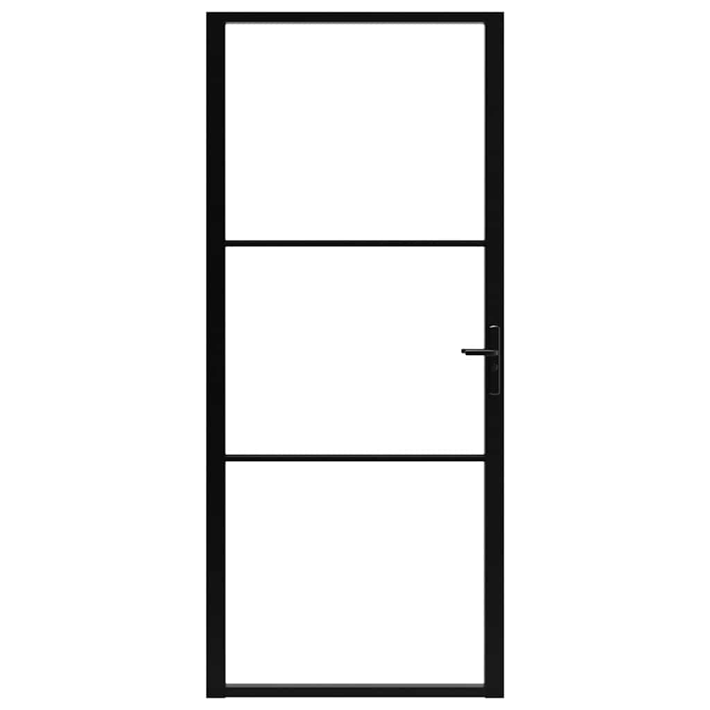 Porta da Interno ESG Vetro e Alluminio 102,5x201,5 cm Nera - homemem39