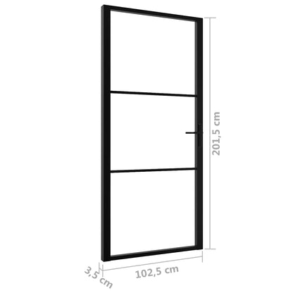 Porta da Interno ESG Vetro e Alluminio 102,5x201,5 cm Nera | homemem39