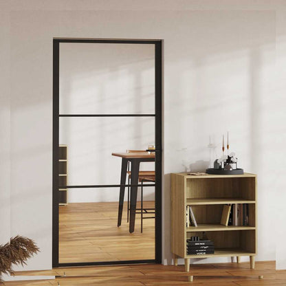Porta da Interno ESG Vetro e Alluminio 102,5x201,5 cm Nera | homemem39