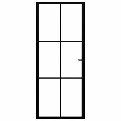 Porta da Interno ESG Vetro e Alluminio 83x201,5 cm Nera | homemem39