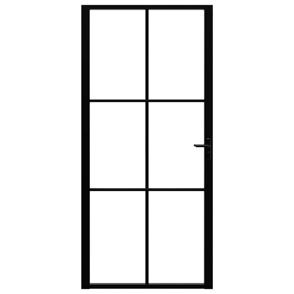 Porta da Interno ESG Vetro e Alluminio 93x201,5 cm Nera | homemem39