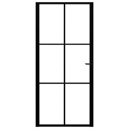 Porta da Interno ESG Vetro e Alluminio 93x201,5 cm Nera | homemem39