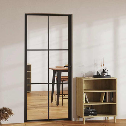 Porta da Interno ESG Vetro e Alluminio 93x201,5 cm Nera | homemem39
