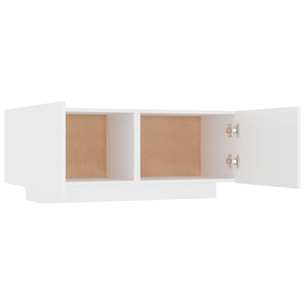 Comodino Bianco 100x35x40 cm in Legno Multistrato - homemem39