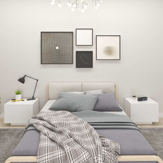 Comodino Bianco 100x35x40 cm in Legno Multistrato - homemem39