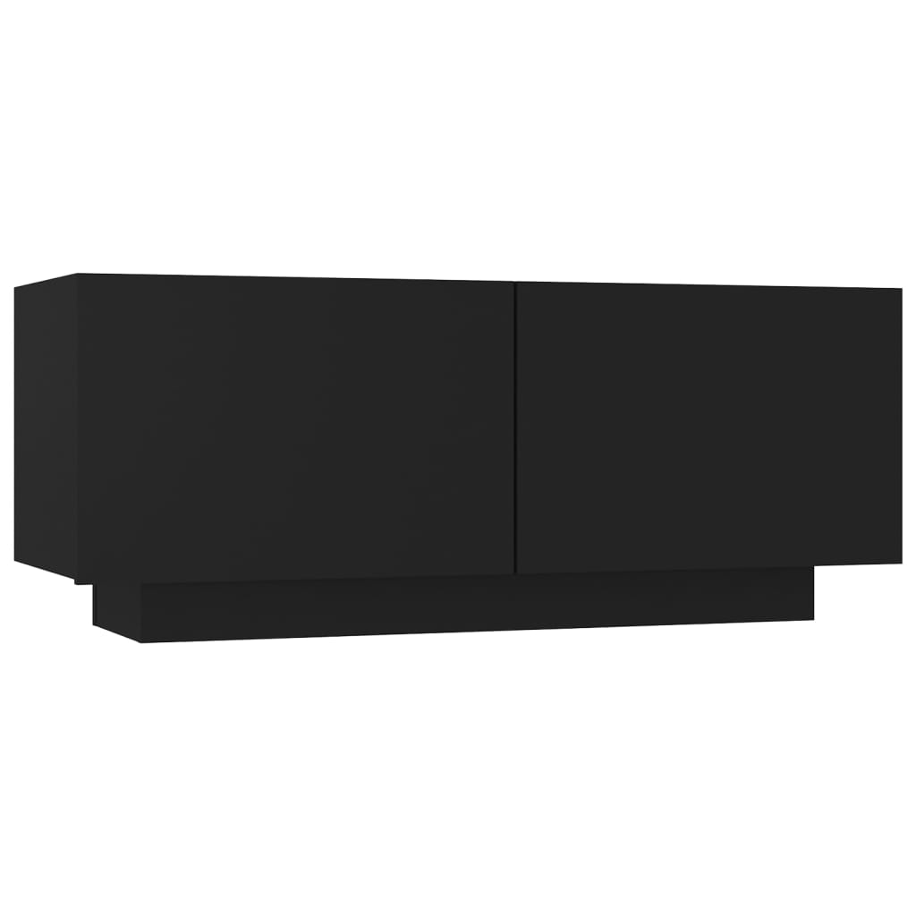 Comodino Nero 100x35x40 cm in Legno Multistrato - homemem39