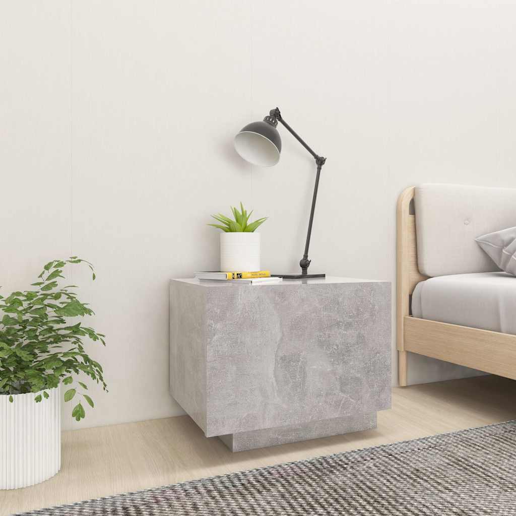Comodino Grigio Cemento 100x35x40 cm in Legno Multistrato